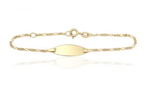 Baba arany karkötő Figaro gravírozható lapbetéttel állítható - Baba arany karkötő