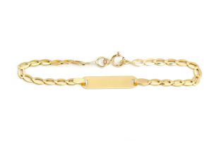 Arany baba karkötő préselt szemekből fényes lapbetéttel - Arany baba fülbevalók