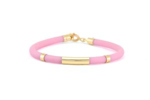 Baba arany karkötő kaucsuk rózsaszín - Baba arany karkötő