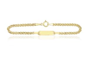 Gyermek arany karkötő Mona Lisa gravírozható lapbetéttel - Baba arany karkötő