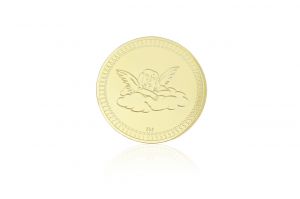 Arany keresztelési ajándék pólyapénz emlékérem Angyalka felhőn - Arany pólyapénz