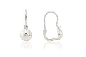 Ezüst gyermek fülbevaló elölkapcsos lencse ródiumbevonatos - Ezüst gyerek fülbevaló