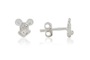 Ezüst gyermek fülbevaló bedugós Mickey egér - Arany baba fülbevalók