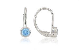 Ezüst gyermek fülbevaló patentzáras button ródiumbevonatos - Ezüst gyerek fülbevaló