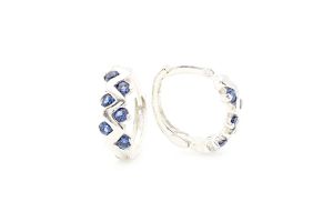 Sötétkék köves, hullámmintás ezüst gyermek fülbevaló - Ezüst gyerek fülbevaló