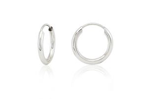 Fehér arany karika fülbevaló vékony 9mm - Arany gyerek fülbevaló