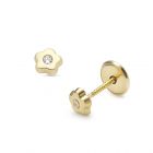 LISA arany baba fülbevaló csavaros egy pici köves virág JTAG-0338