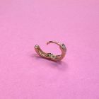 Rózsaszín köves karika arany baba fülbevaló 6mm